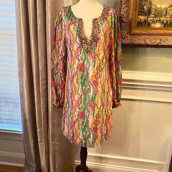 $298 NWOT Lilly Pulitzer Seamus Tunic Style Silk Dress Size 6 - Picture 2 of 3
